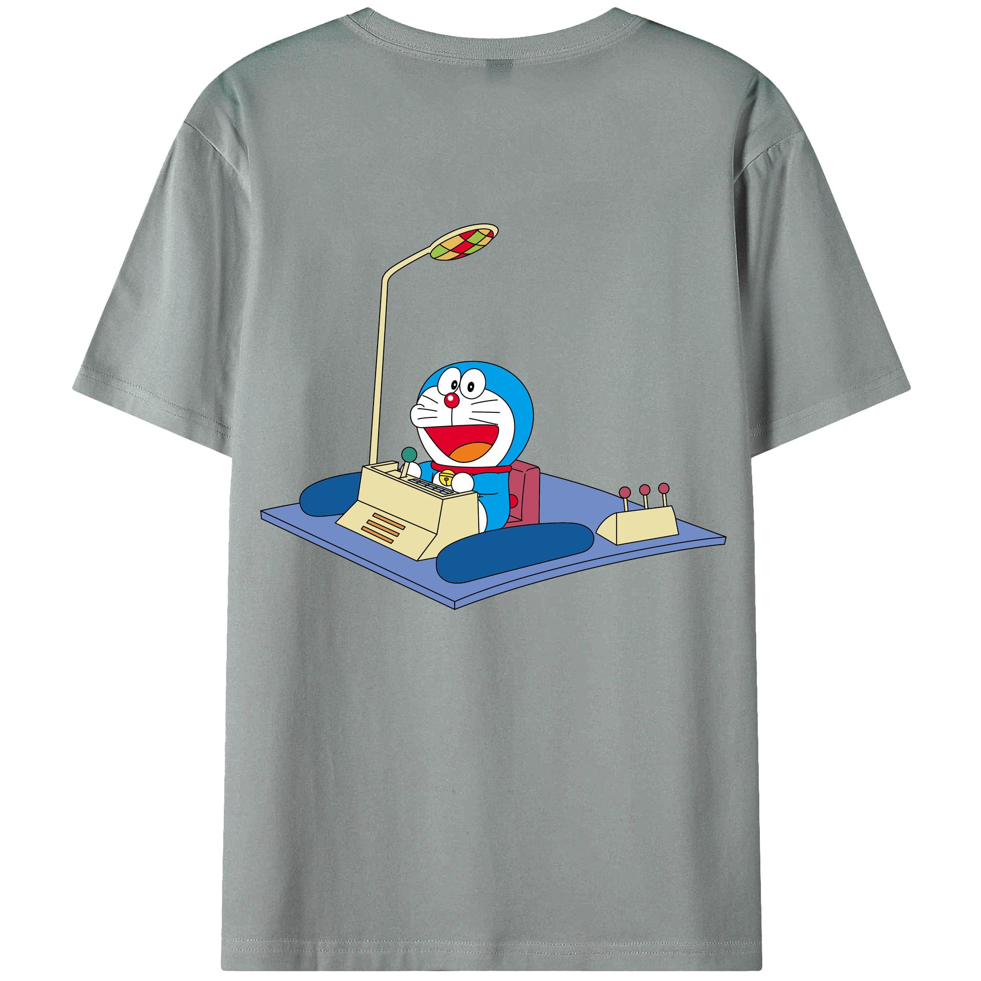 （画像用） ドラえもん Doraemon 綿100％ メンズ半袖Tシャツ（バックプリント） 通気性